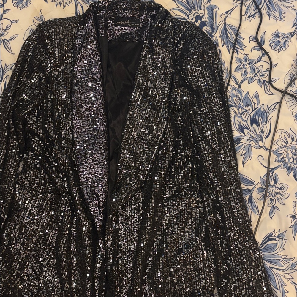 On Twelfth Black Sequin Blazer